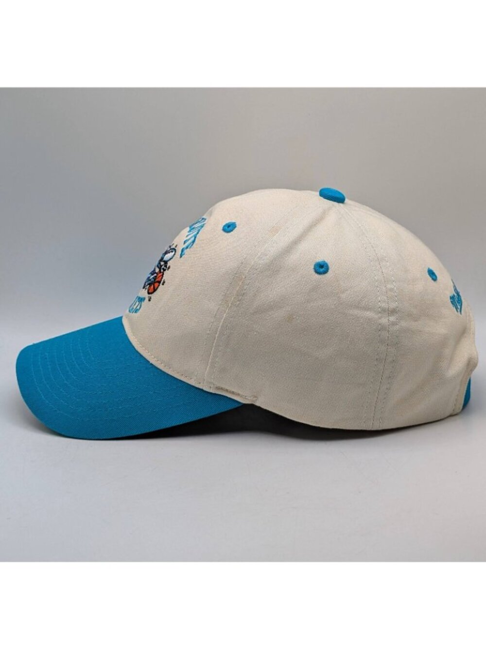 Charlotte Hornets Mitchell & Ness Hat Cap Cream Teal NBA Basketball Strap Back - Picture 3 of 6